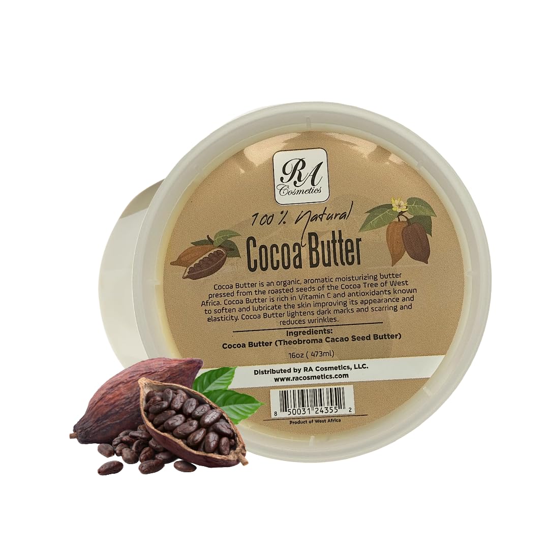 RA COSMETICS raw cocoa butter jar for deep hydration