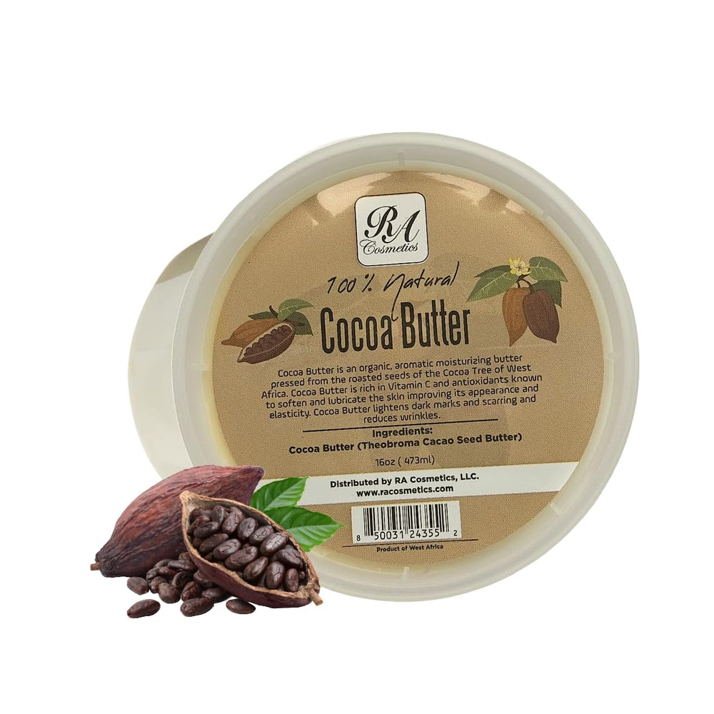RA COSMETICS raw cocoa butter jar for deep hydration