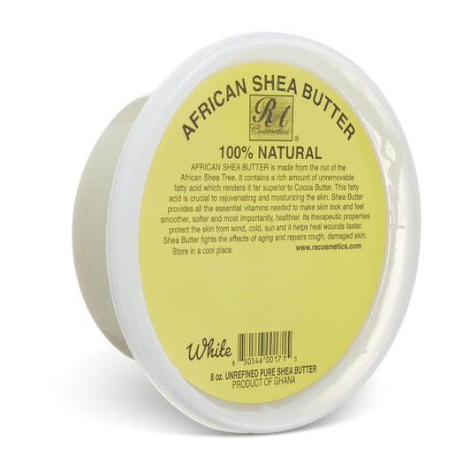RA COSMETICS Ivory shea butter texture closeup highlights creamy, meltable consistency.