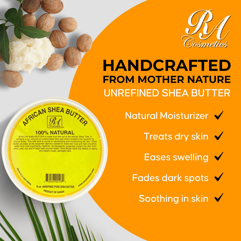 Shea Butter softens skin texture and enhances suppleness