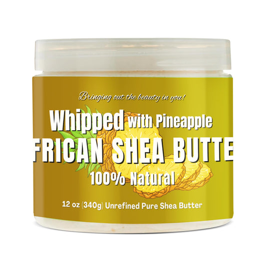 RA COSMETICS Whipped Shea Butter Pineapple jar 12oz hydrates skin and nourishes hair