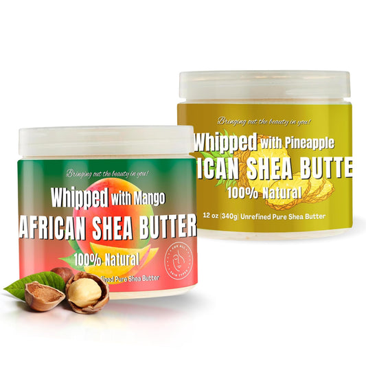 RA COSMETICS whipped shea butter pineapple mango jar boosts skin hydration and hair manageability