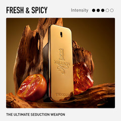 Rabanne 1 Million packaging box highlighting luxury and authenticity.