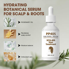 Racgrul PP405 scalp application scene shows easy massage for comfortable care.