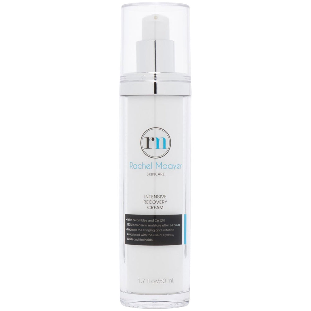 Rachel Moayer Intensive Recovery Cream jar close-up showing rich hydration for sensitive skin
