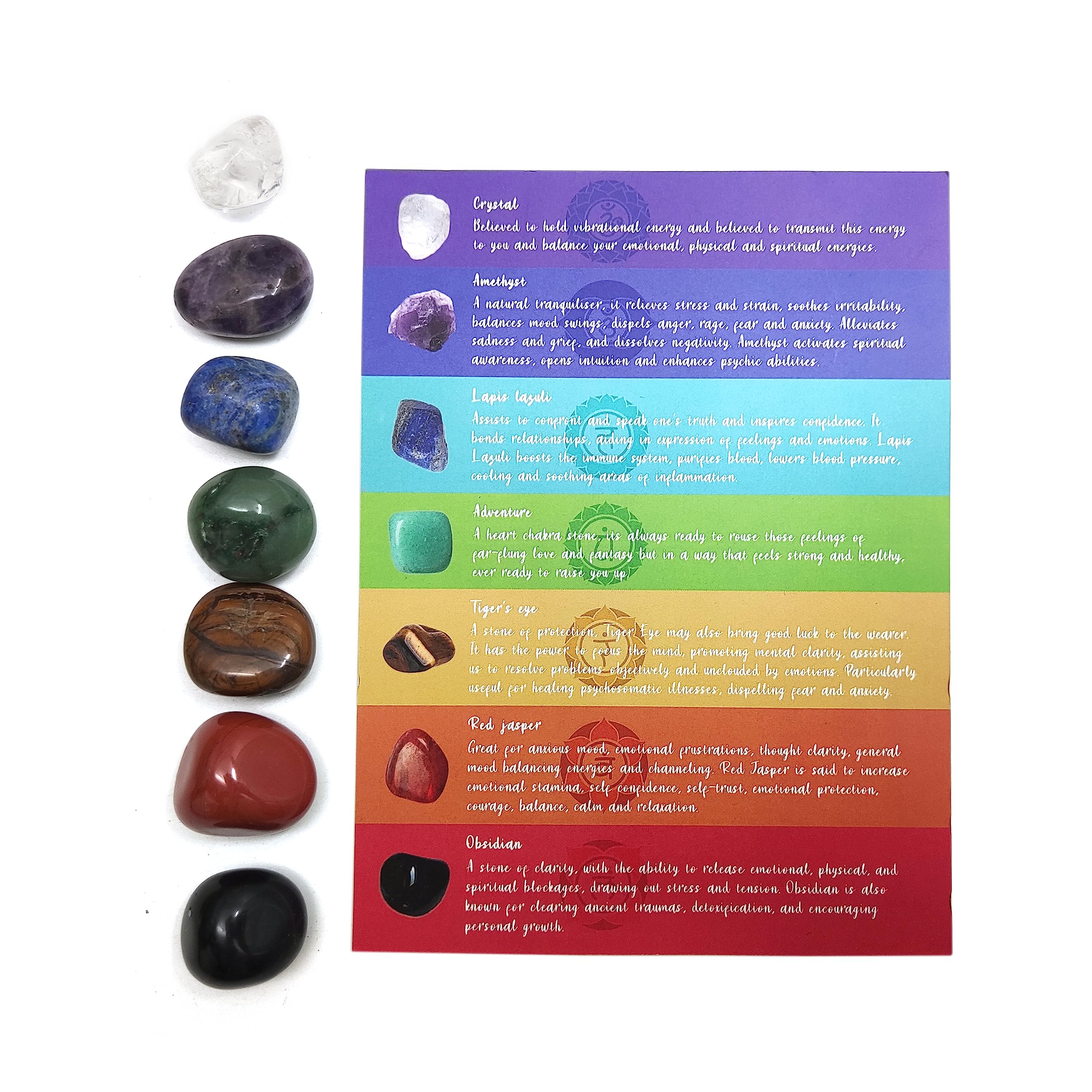 Rachelle Parker instruction pamphlet for chakra use guidance.