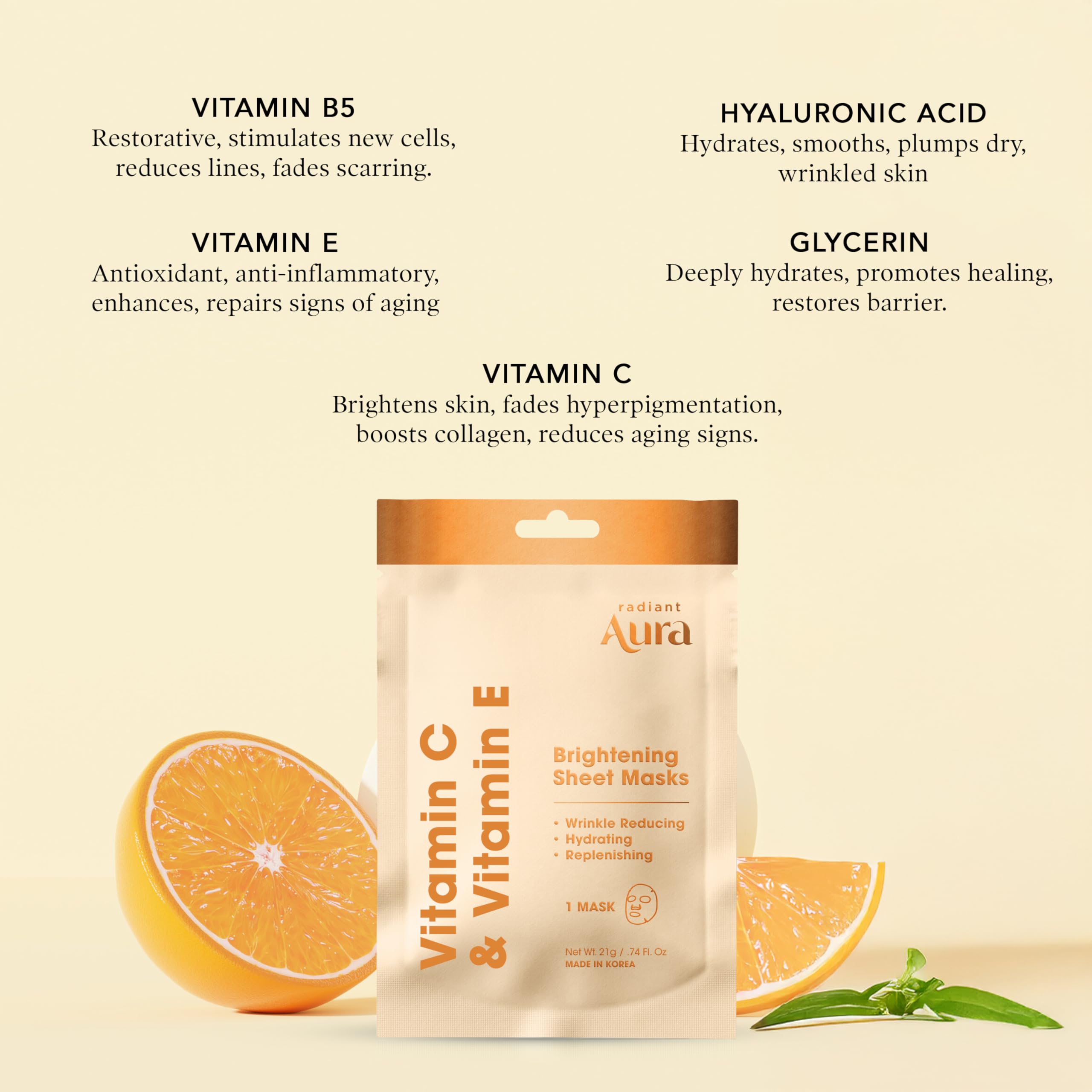 Radiant Aura hyaluronic acid moisture boost for smooth skin