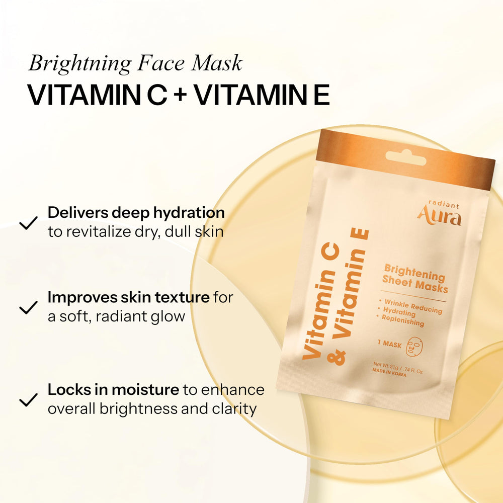 Radiant Aura sheet mask on face delivering cooling hydration