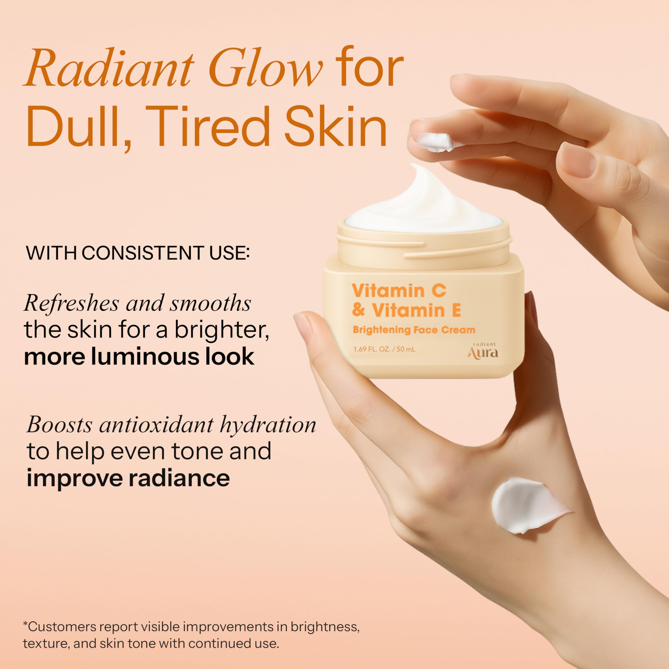 Radiant Aura texture closeup showcasing silky hydration for the skin