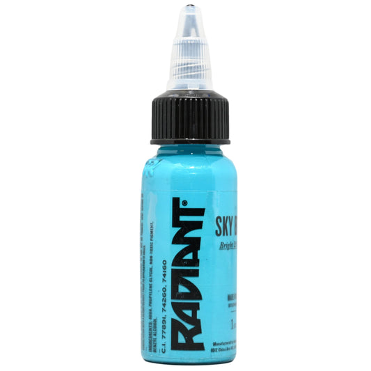 Radiant Colors Sky Blue Tattoo Ink bottle showing the vibrant hue for highlights