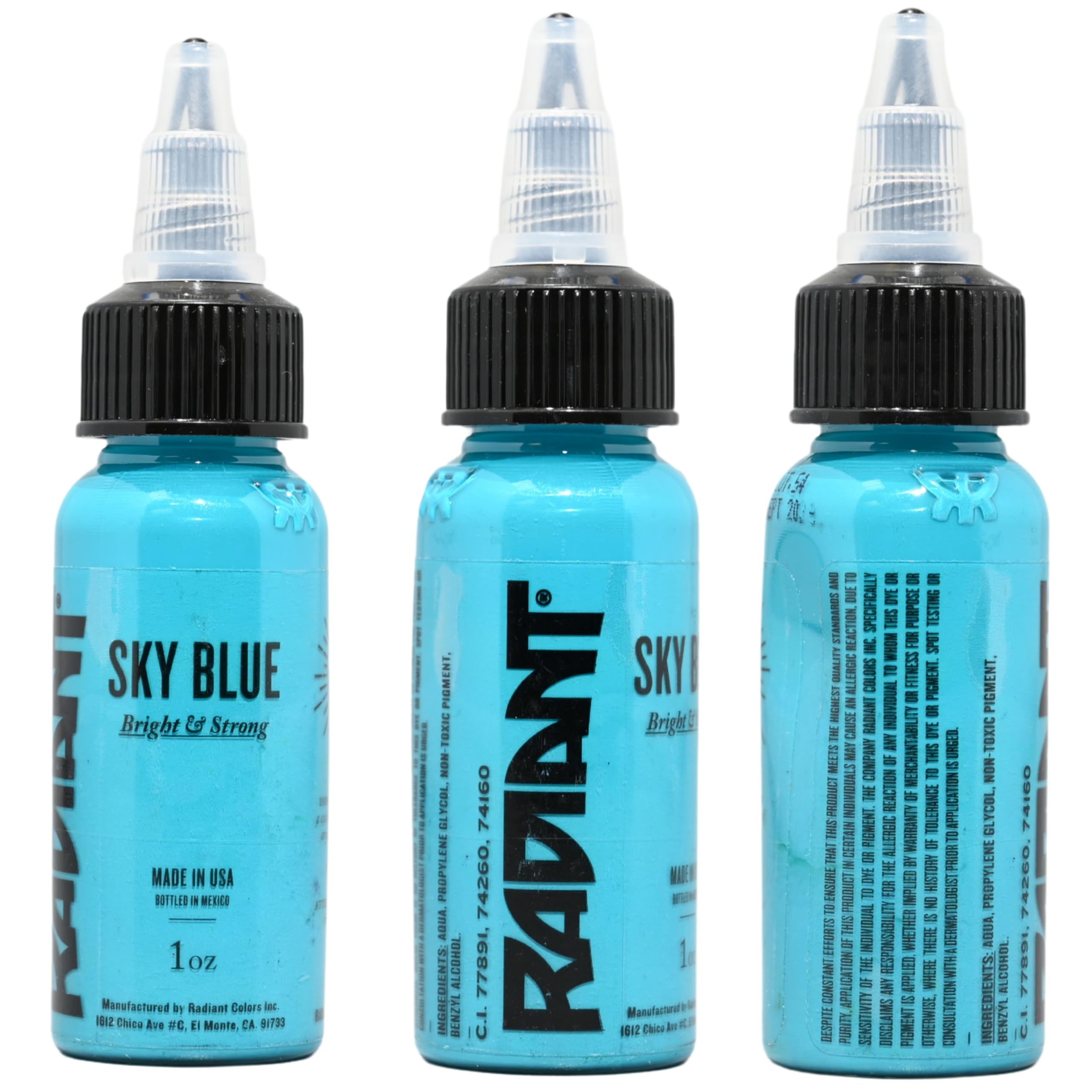 Radiant Colors Sky Blue Tattoo Ink gradient test for blended blue transitions