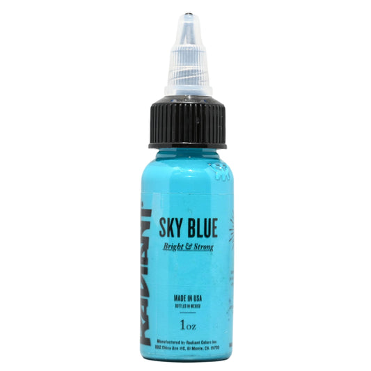 Radiant Colors Sky Blue Tattoo Ink pour demonstrates smooth flow for clean transitions