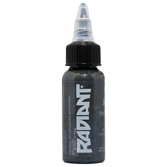 Radiant Colors Sly Gray tattoo ink bottle enables smooth shading and gradients.