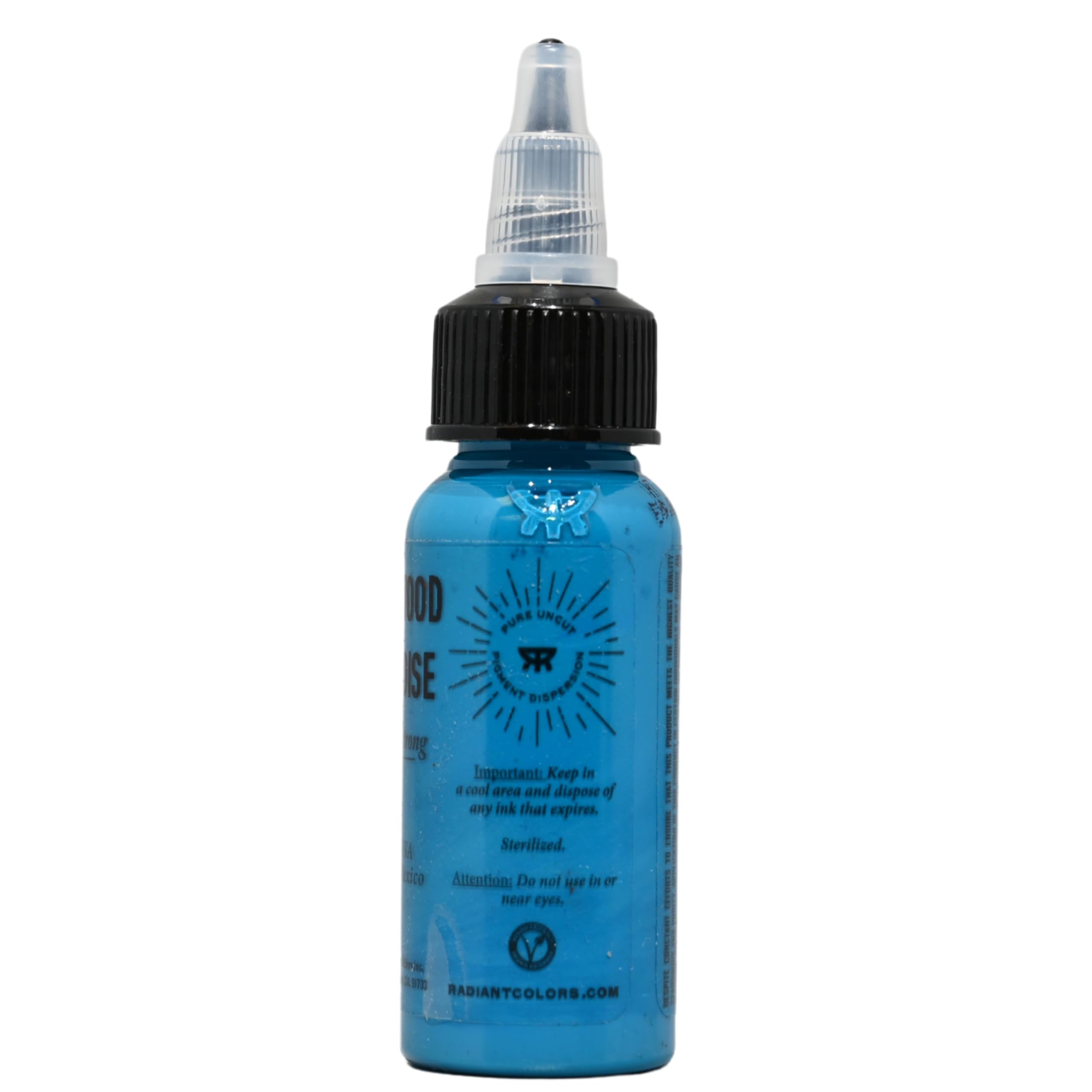 Radiant Colors Hollywood Turquoise ink demonstrates smooth consistency for even lines.