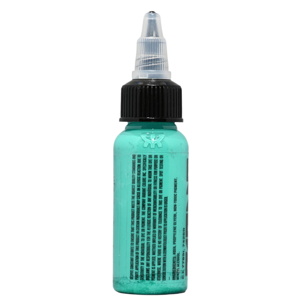Radiant Colors Teal ink shading example emphasizing lasting brightness.