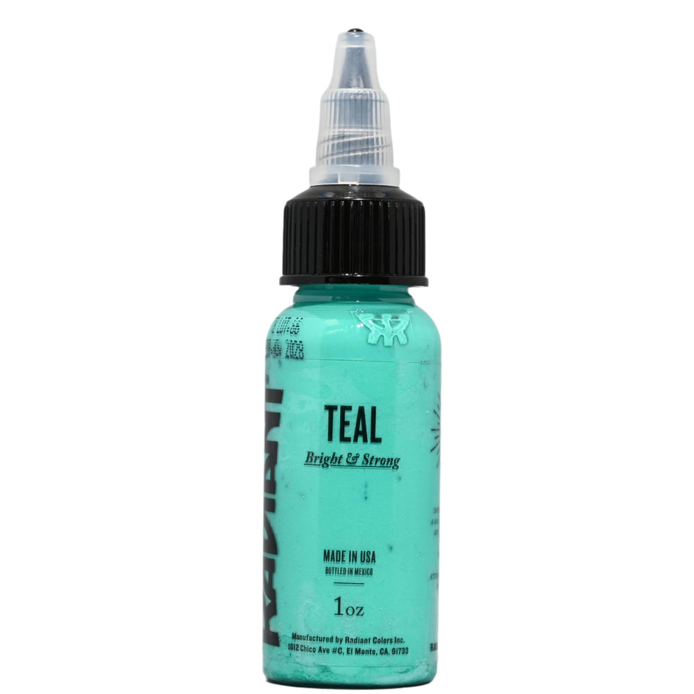 Radiant Colors Teal pigment swirl highlighting smooth shading potential.