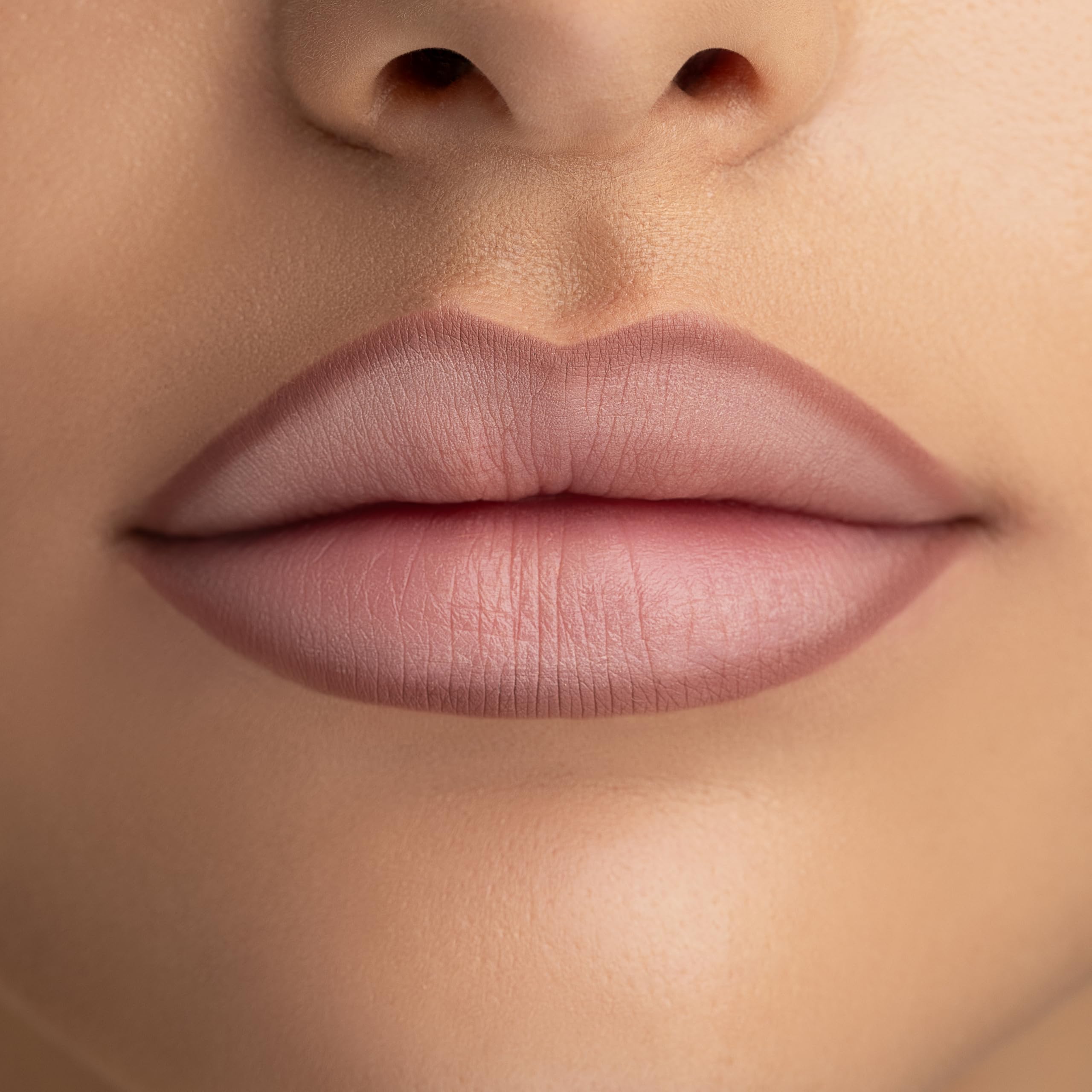 Radiant Softline Lip Liner Buff outline demonstrates precise lip definition.