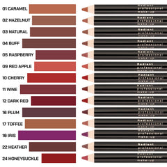 Radiant Professional Makeup Long-Wear Lip Liner swatch shows durable color.