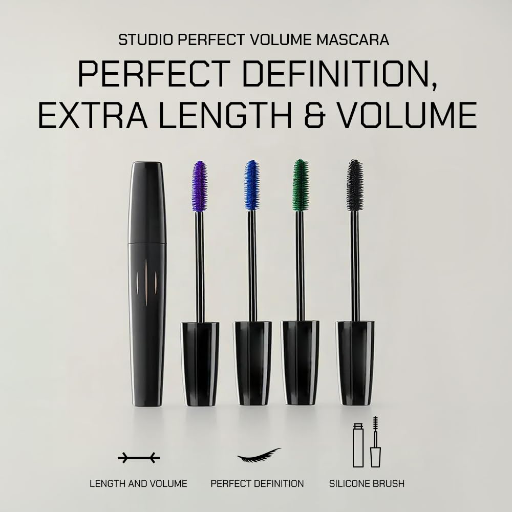 Radiant Studio Perfect Mascara silicone brush close-up for smooth, clump-free application