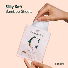 Rael collagen sheet mask delivers hydrolyzed collagen for plump, refreshed skin