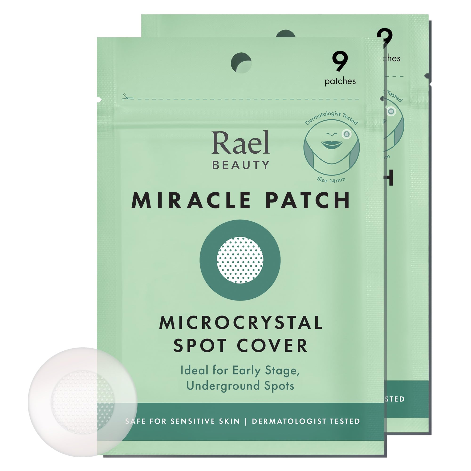 Rael pimple patch on skin offers early blemish care and discreet coverage.