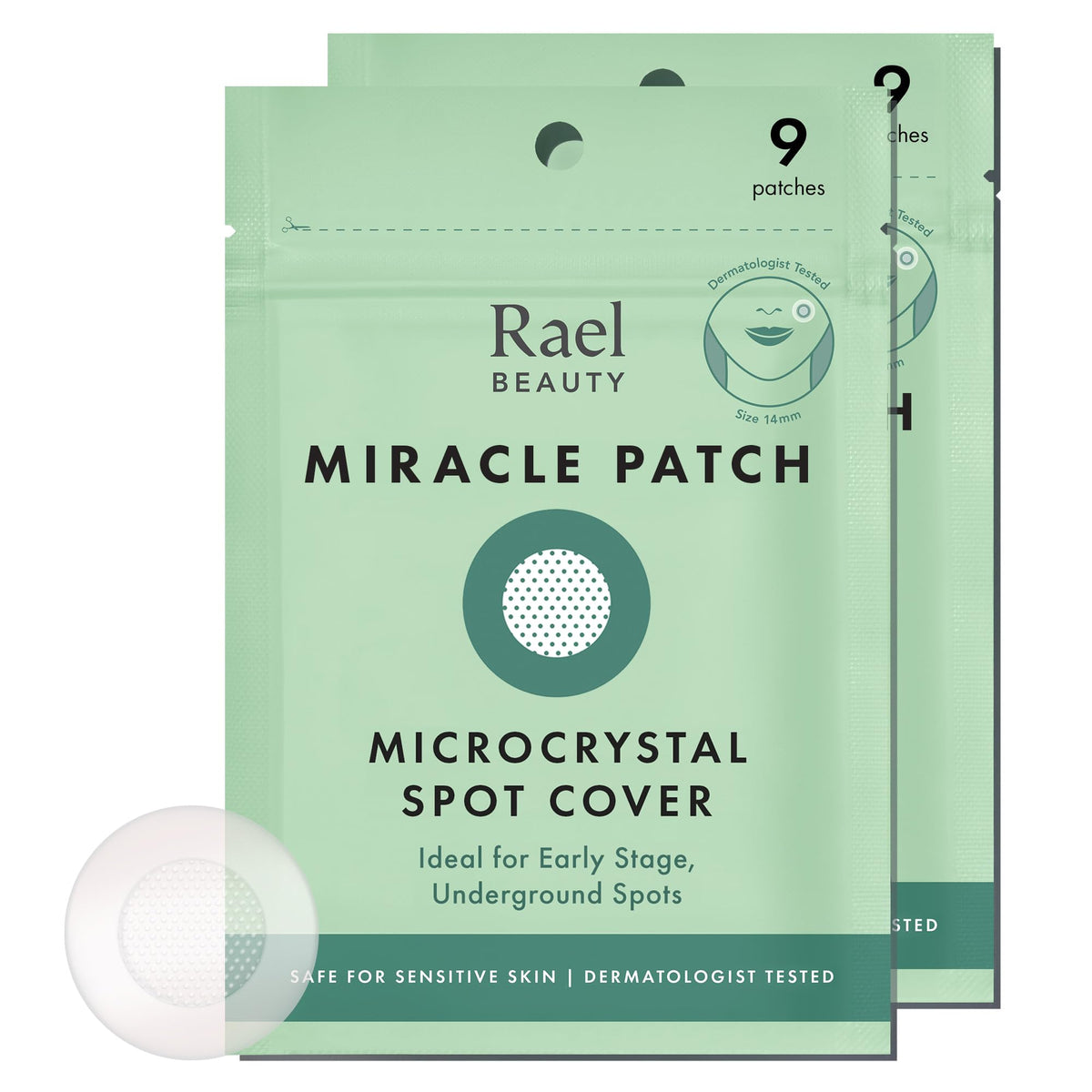 Rael pimple patch on skin offers early blemish care and discreet coverage.