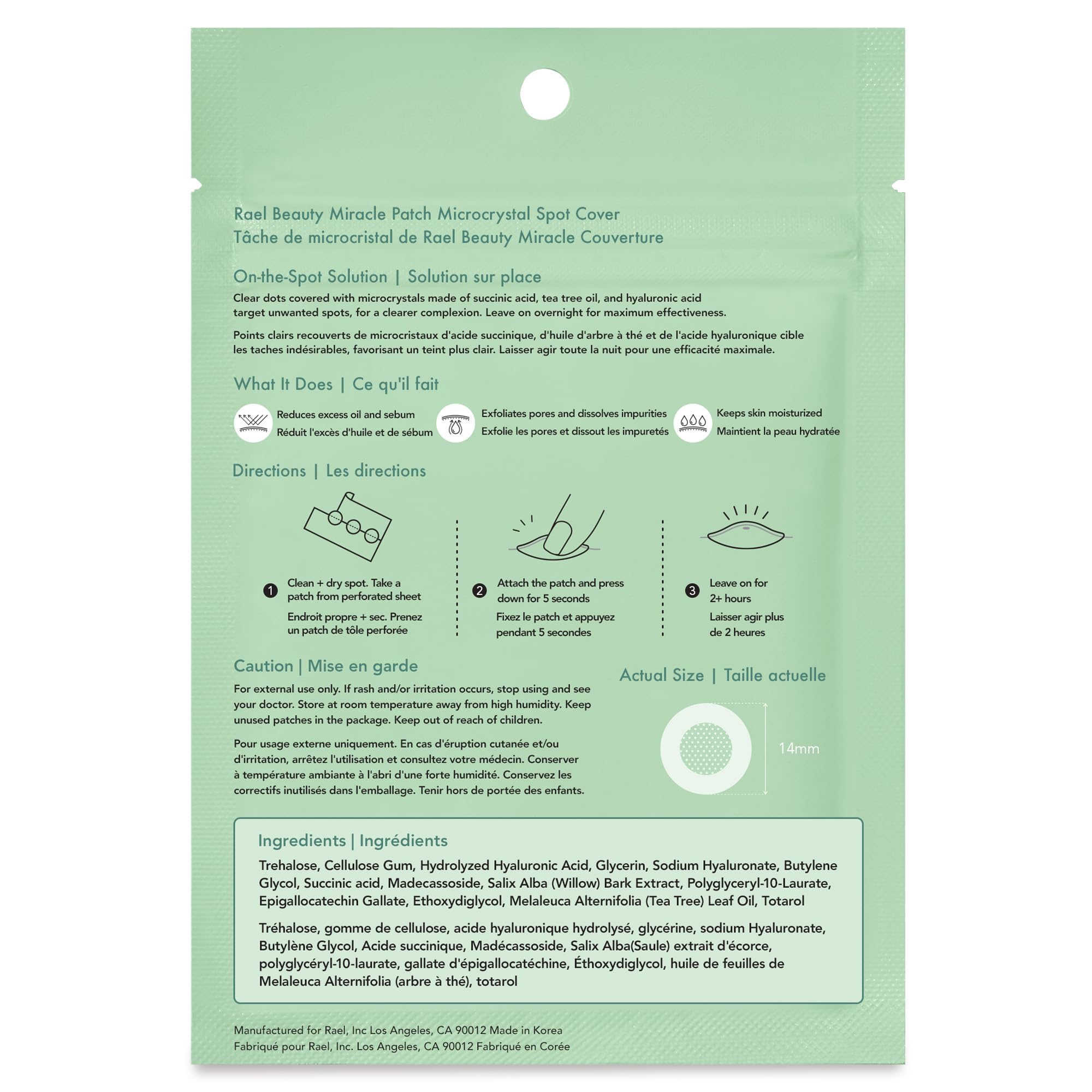 Rael strong adhesive patch sticks securely to protect early blemishes.