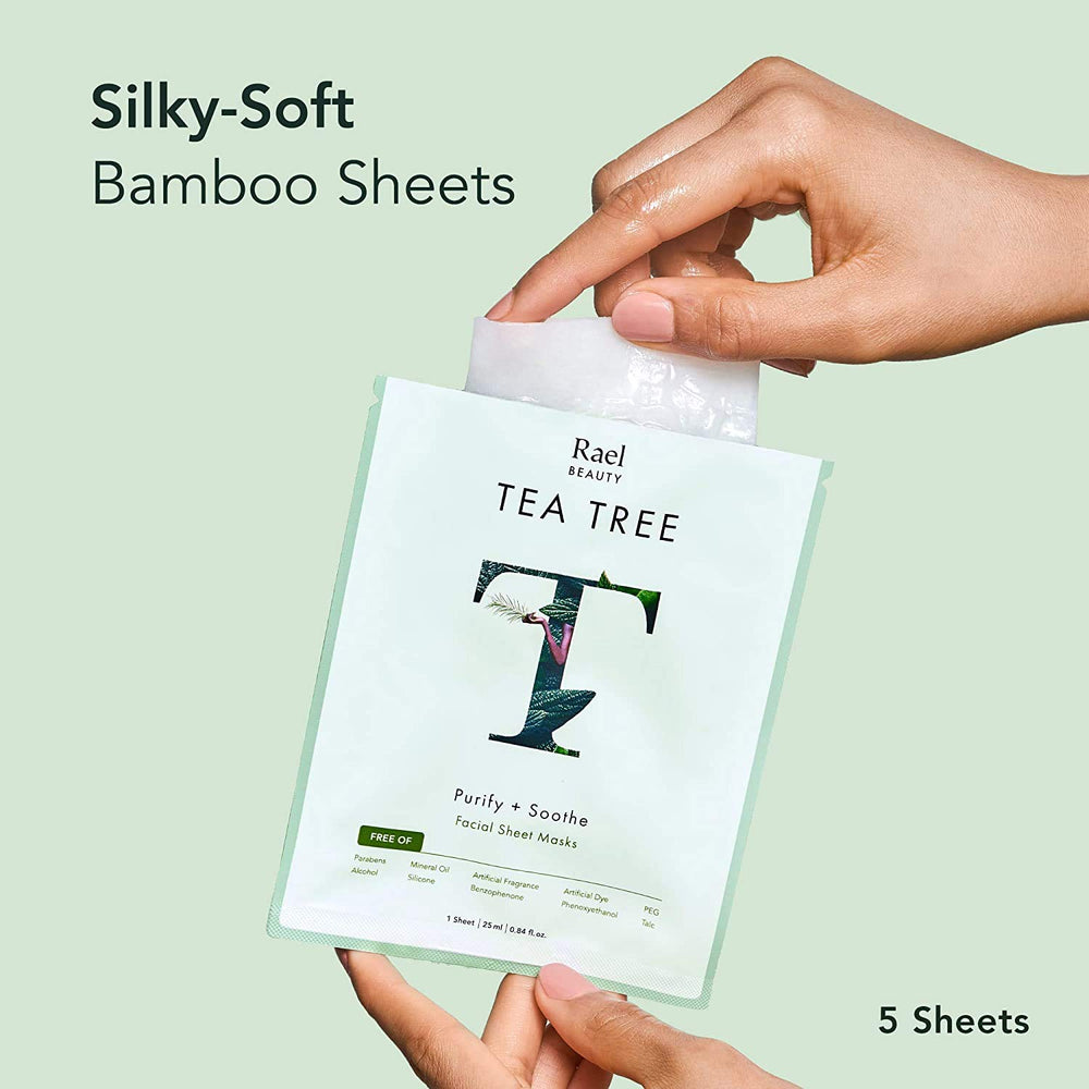 Rael Tea Tree Face Mask serum inside close-up, visible hydration