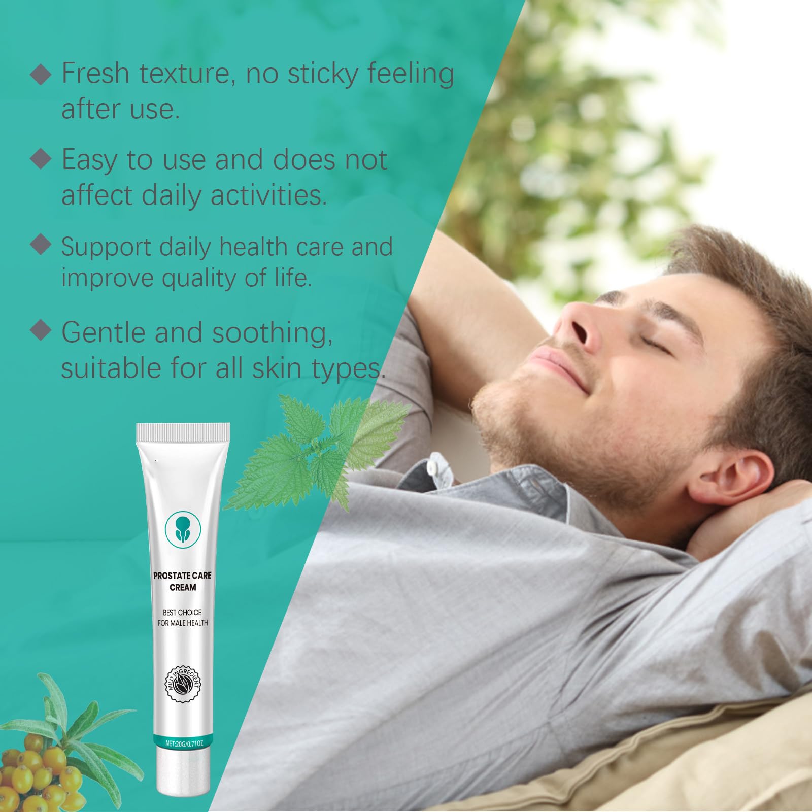 RAFZEG Prostate Relief Cream absorption close-up for easy application