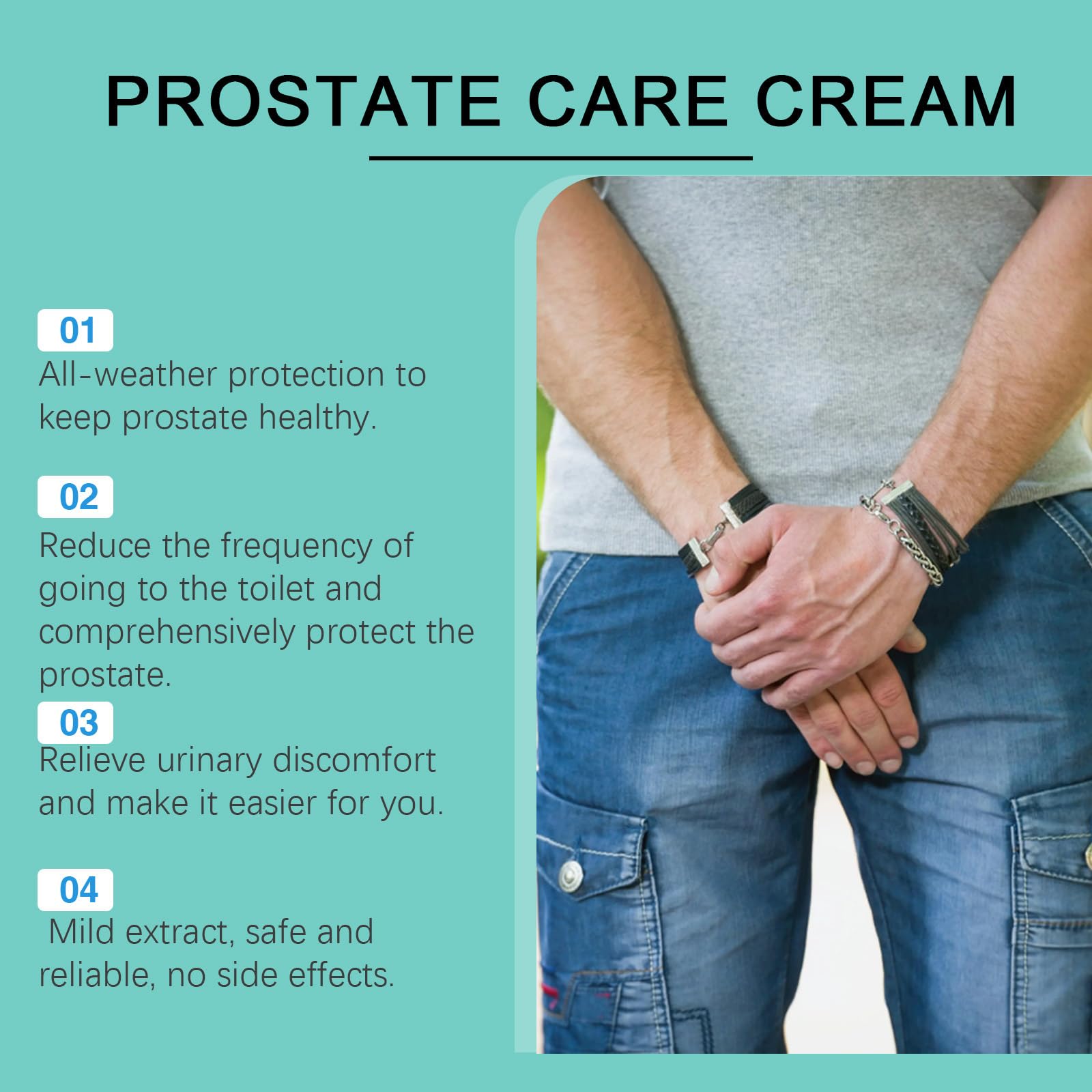 RAFZEG Prostate Relief Cream side view bottle for travel-friendly routine