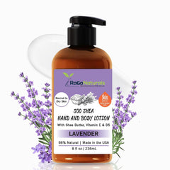 RaGaNaturals lavender lotion bottle for daily moisturizing and calming aroma.