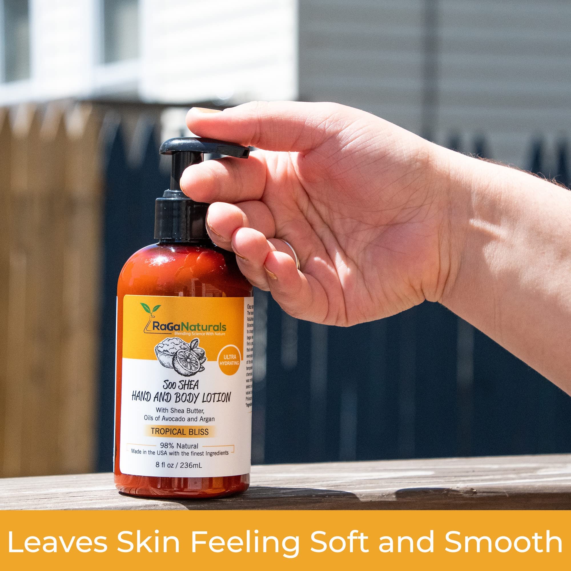RaGaNaturals non-greasy finish on skin with lasting hydration.