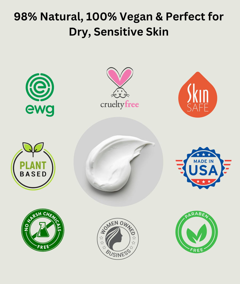 RaGaNaturals unscented lotion being spread on skin for hydration