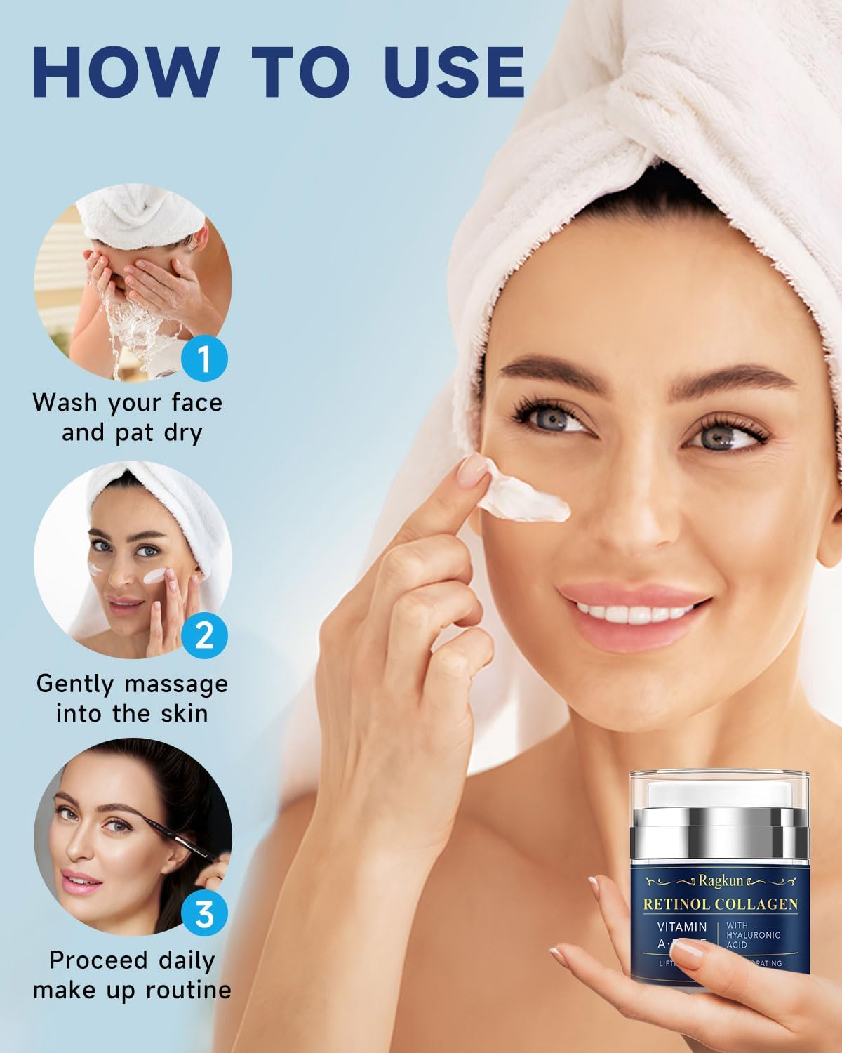 Ragkun Retinol Cream with hyaluronic acid delivers deep hydration