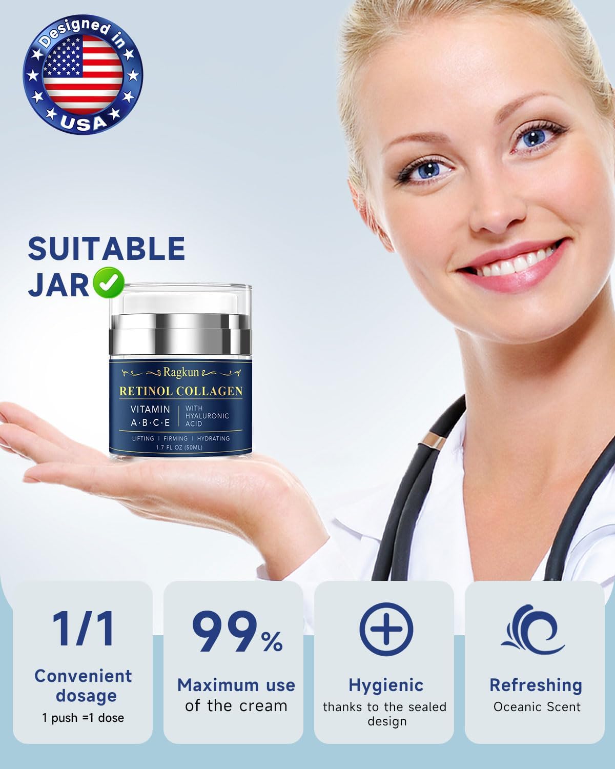 Ragkun Retinol Cream texture appears silky for easy absorption