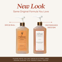 Close-up of Rahua Enchanted Island Shampoo ingredients signaling nourishing botanicals for hair.