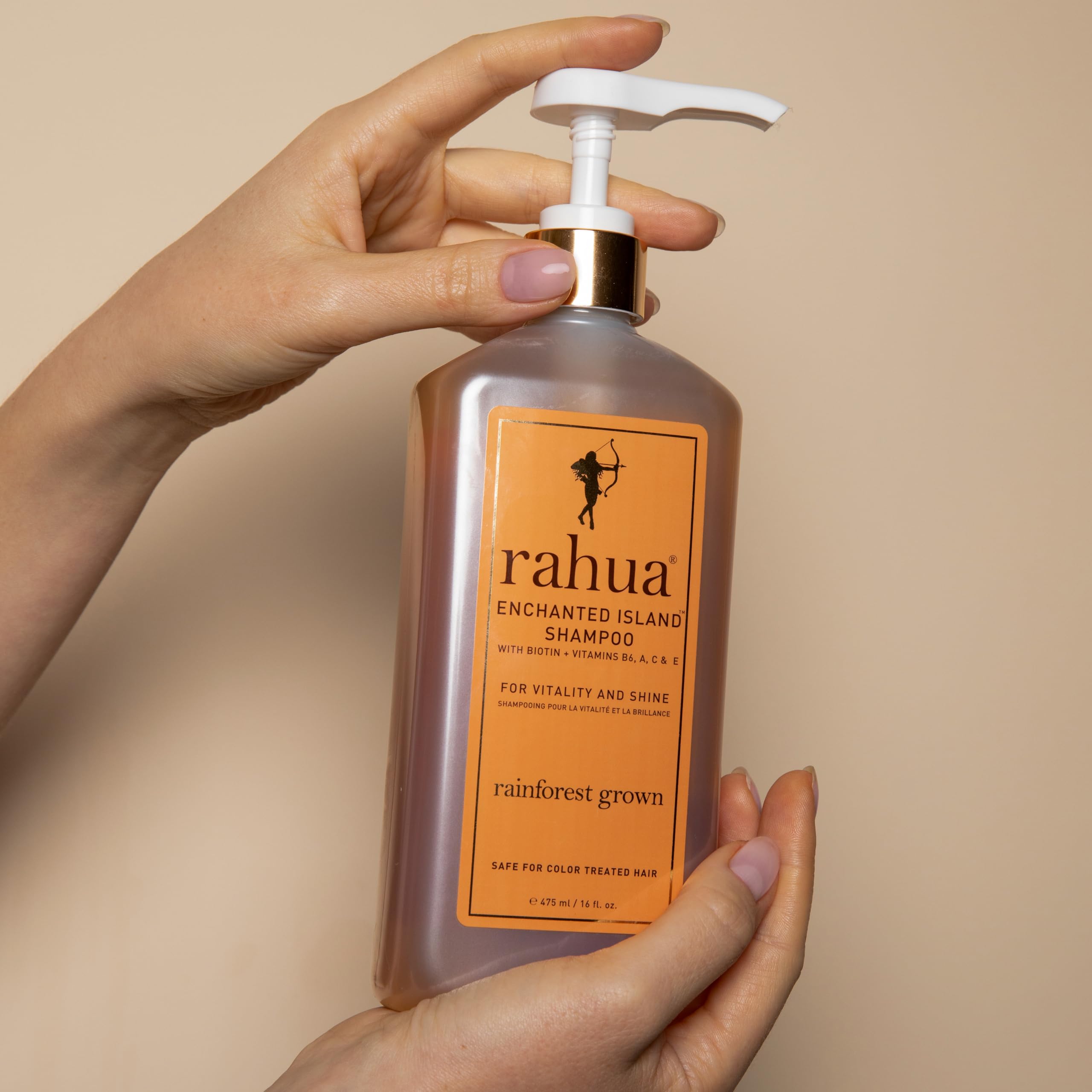 Rahua Enchanted Island Shampoo lather close-up illustrating a gentle cleanse.