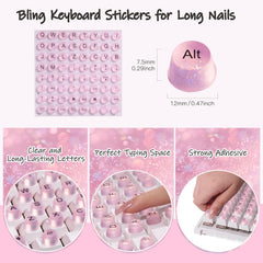 Raised Button long-nails typing setup highlights nail-friendly, snag-free design.