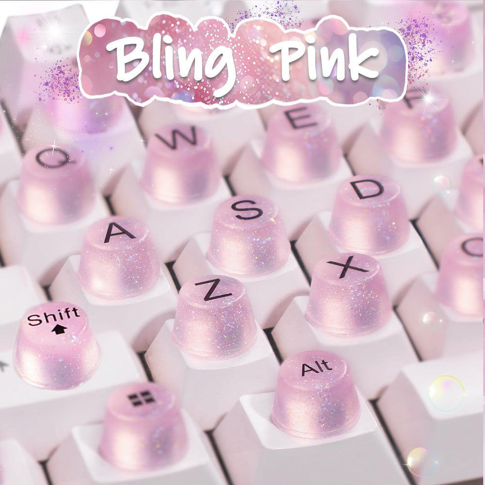 Raised Button silicone keycaps closeup shows soft texture for precise control.