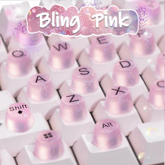 Raised Button silicone keycaps closeup shows soft texture for precise control.