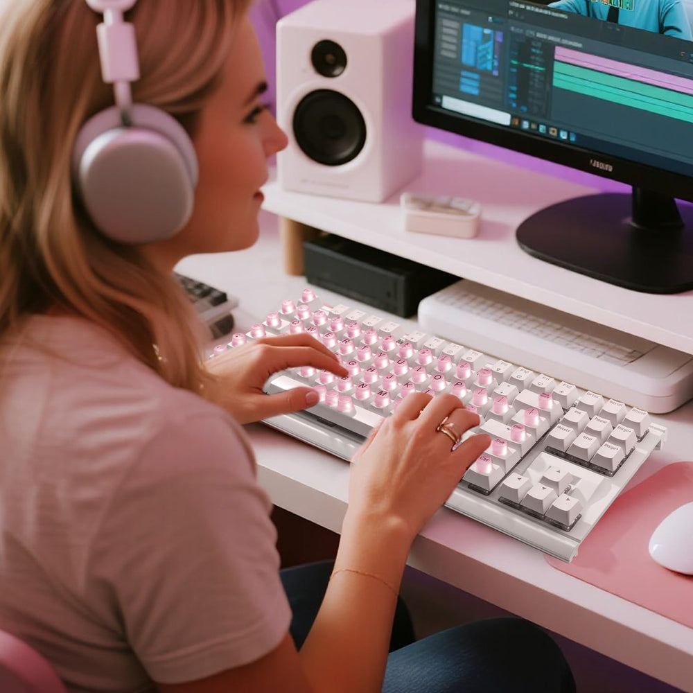 Raised Button universal keycaps fit most wired and wireless keyboards.