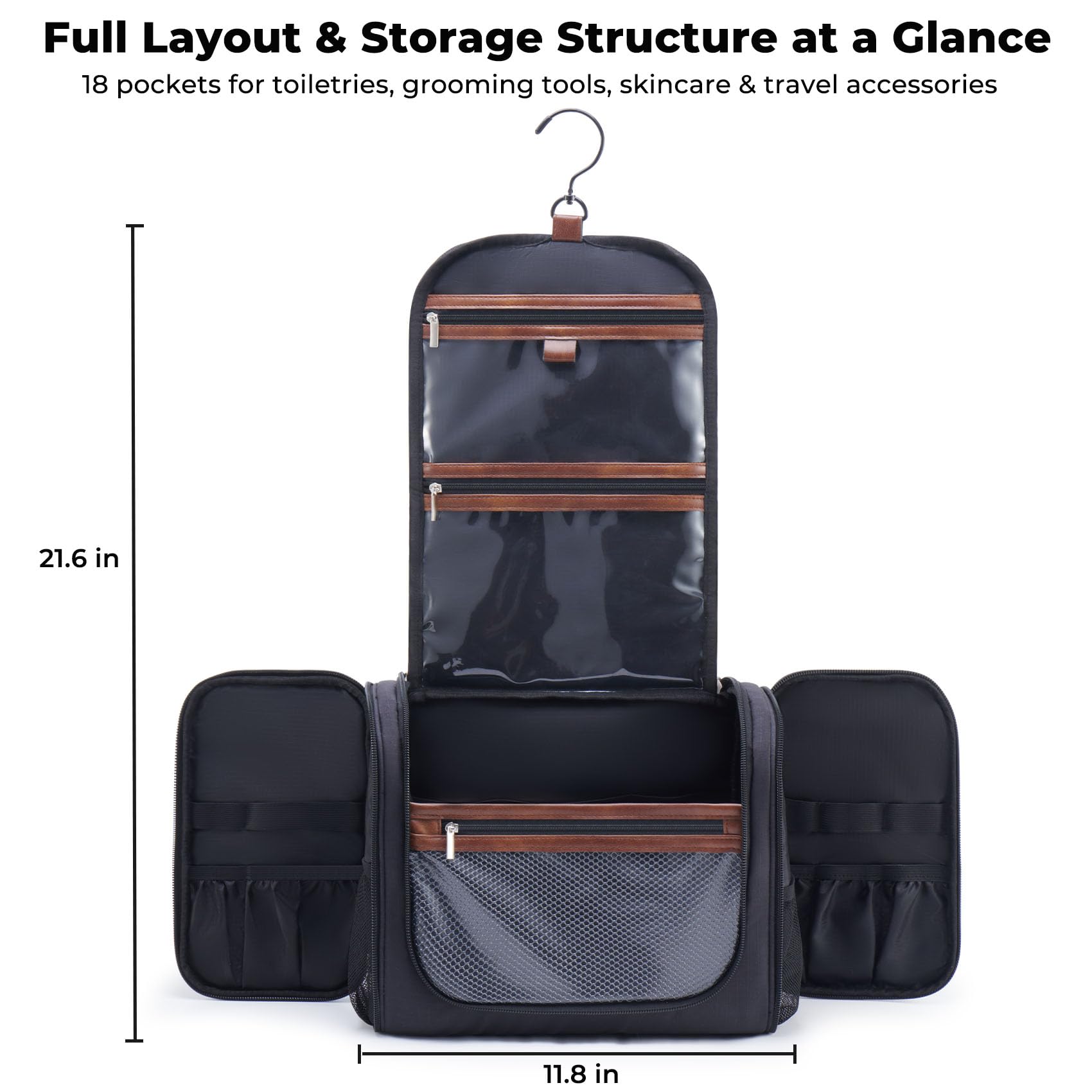 Ralnitote leather-trim and sturdy zippers elevate daily organization and travel readiness