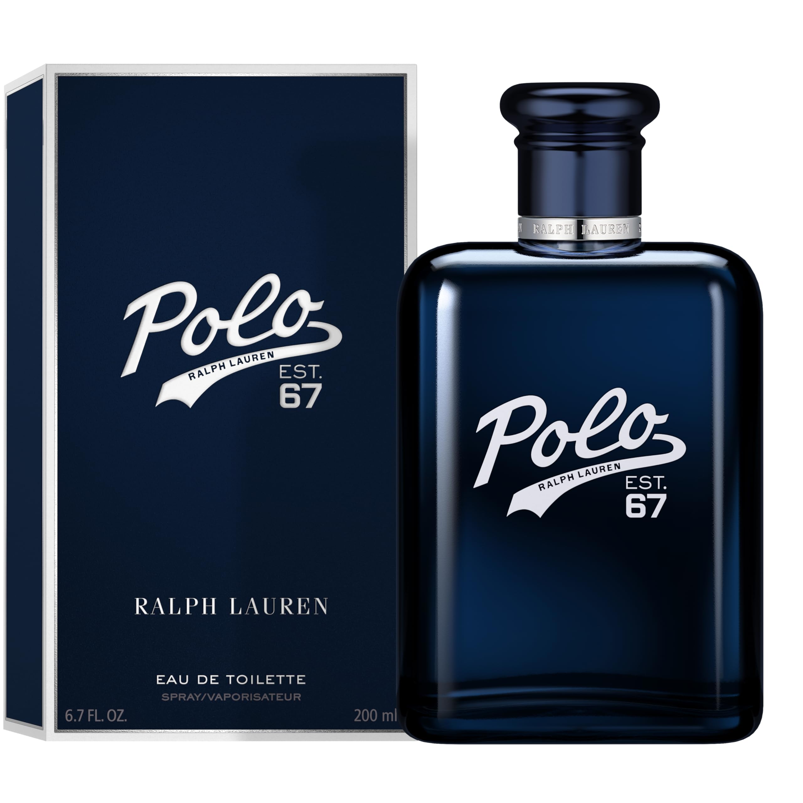 Ralph Lauren Polo 67 bottle side view communicates balance of citrus and woody tones