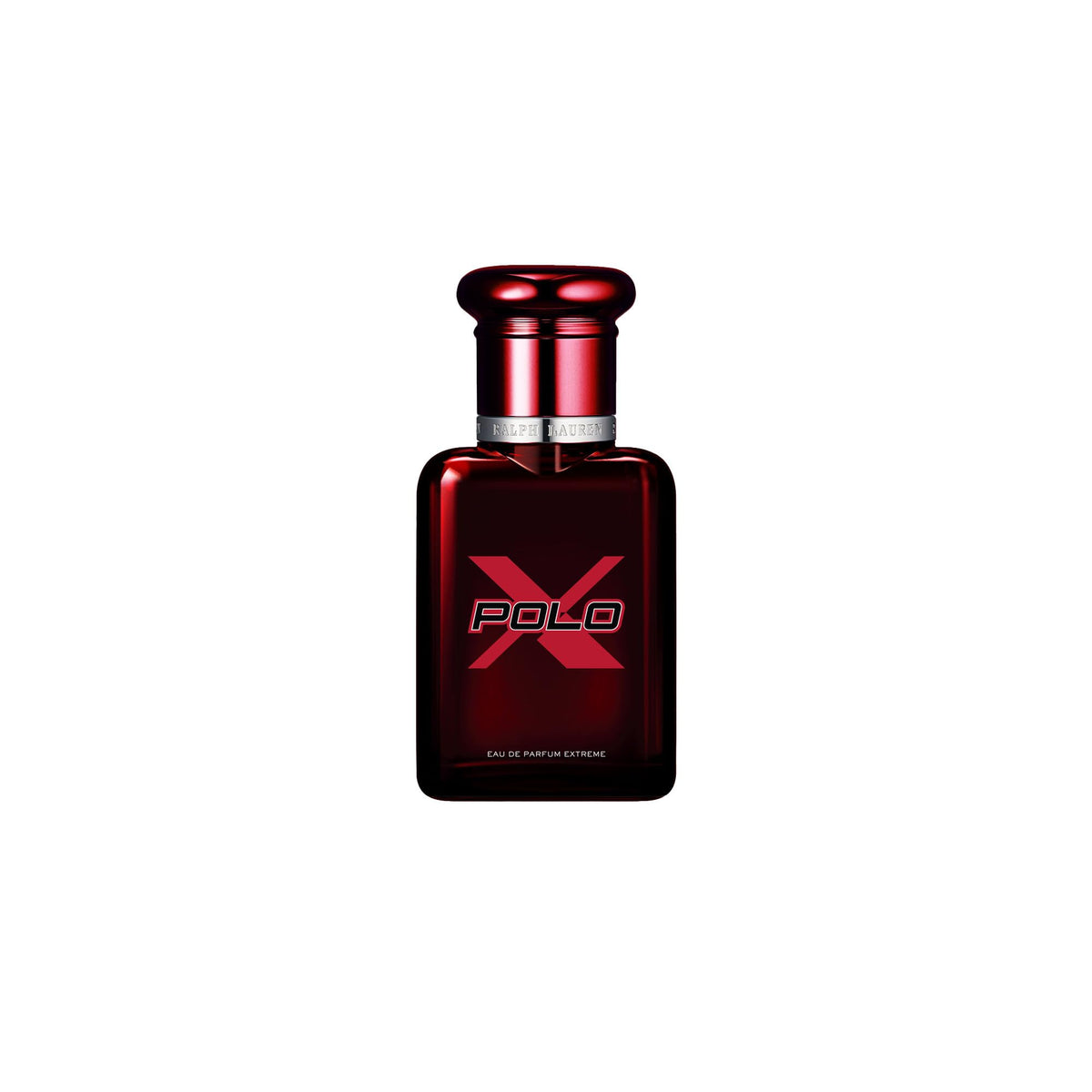Ralph Lauren Polo Red Extreme bottle close-up, bold red ginger for evening wear.