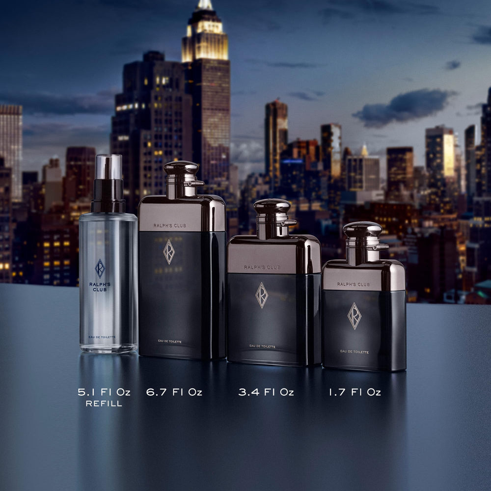 Ralph's Club bottle spray captures action shot conveying lasting freshness.