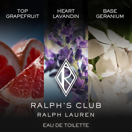 Ralph Lauren Ralph's Club EDT bottle close-up highlighting fresh citrus and lavender.
