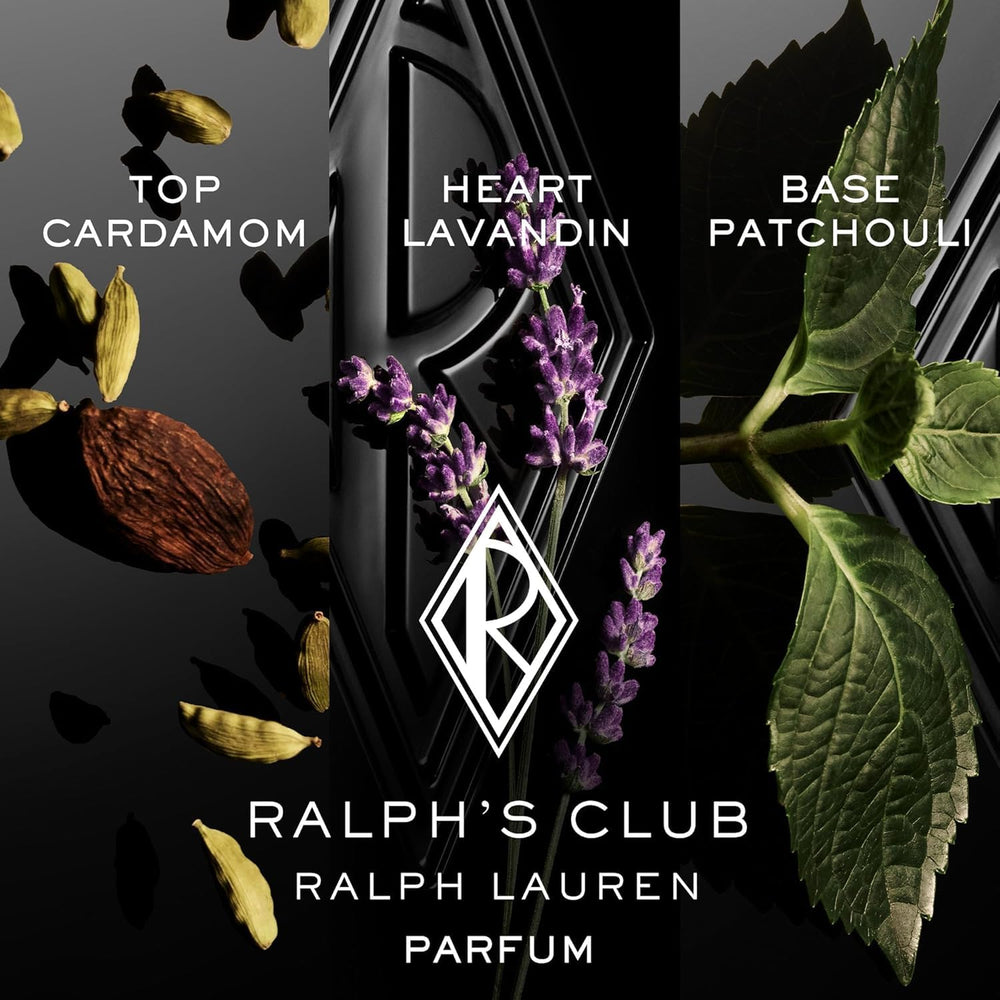 Ralph Lauren Ralph's Club Parfum bottle shown for a concentrated finish and longevity.