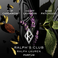 Ralph Lauren Ralph's Club Parfum bottle shown for a concentrated finish and longevity.