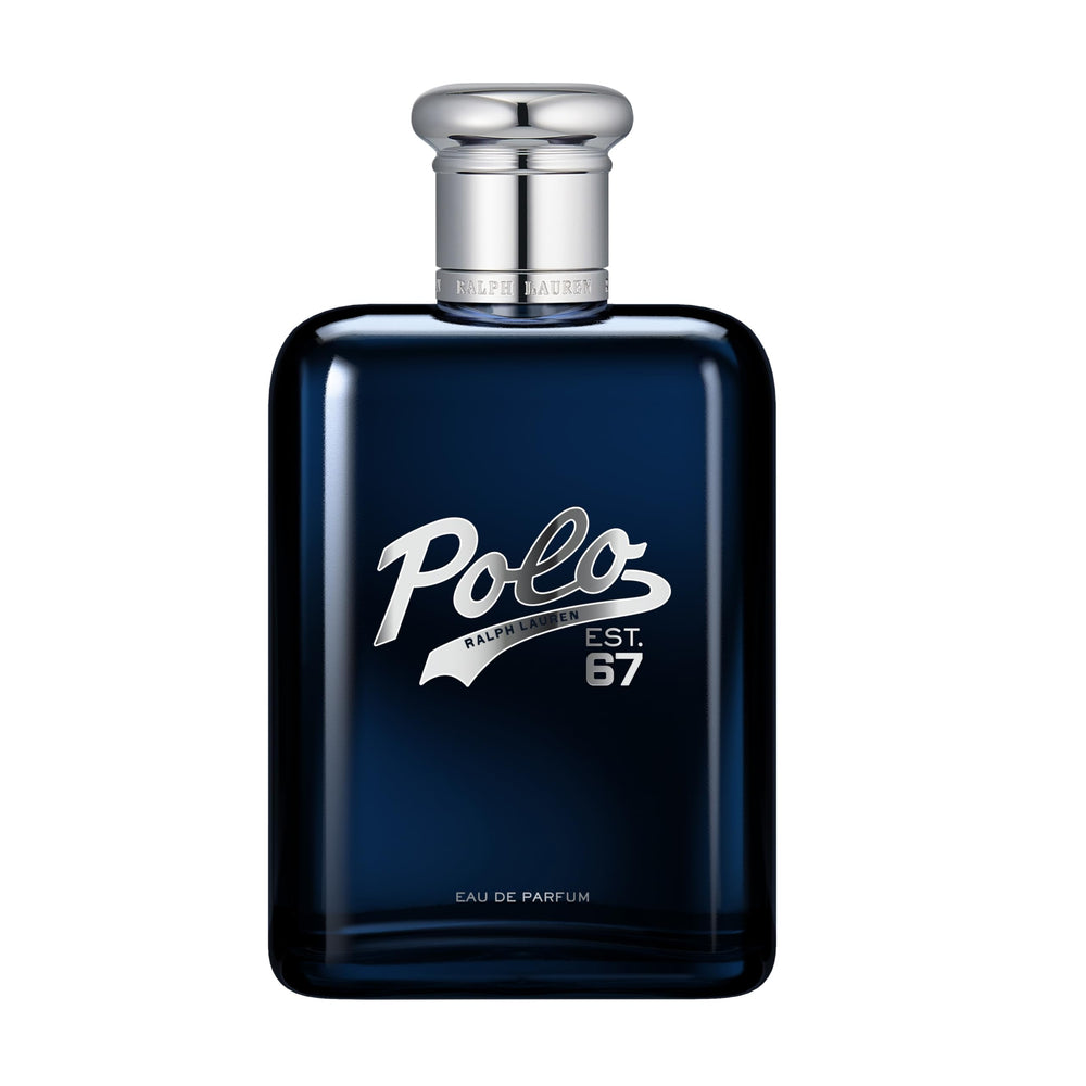 Ralph Lauren Polo 67 bottle front for bold woody character for everyday wear.