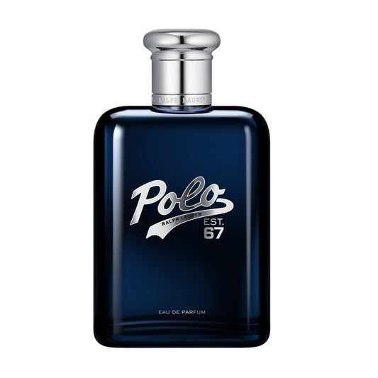 Ralph Lauren Polo 67 bottle front for bold woody character for everyday wear.